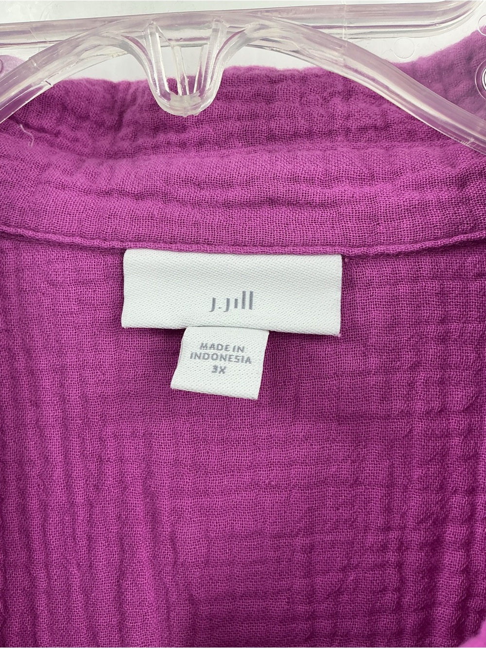 J. Jill Magenta Button-Front Tunic Dress - Picture 6 of 7